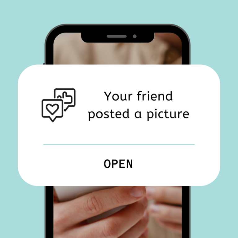 push notification for social media app your friend posted picture